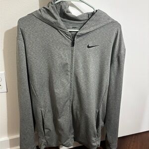 Nike Yoga Lightweight Zip-up Hoodie | Heathered Gray | Mens Small